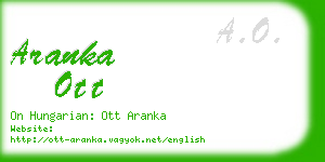 aranka ott business card